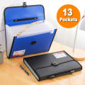 13 Pockets Expanding Wallet A4 Size Paper Storage Case School File Organizer A4 Size Organ Bag A4 Size Document Organizer Paper Storage Bag. 