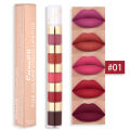 KankongAgu 5 In 1 Matte Lipstick Kit Combo Strip Velvet Red Lip Tint Non-stick Cup Lip Gloss Lip Oil Makeup Lips Cosmetic Set. 