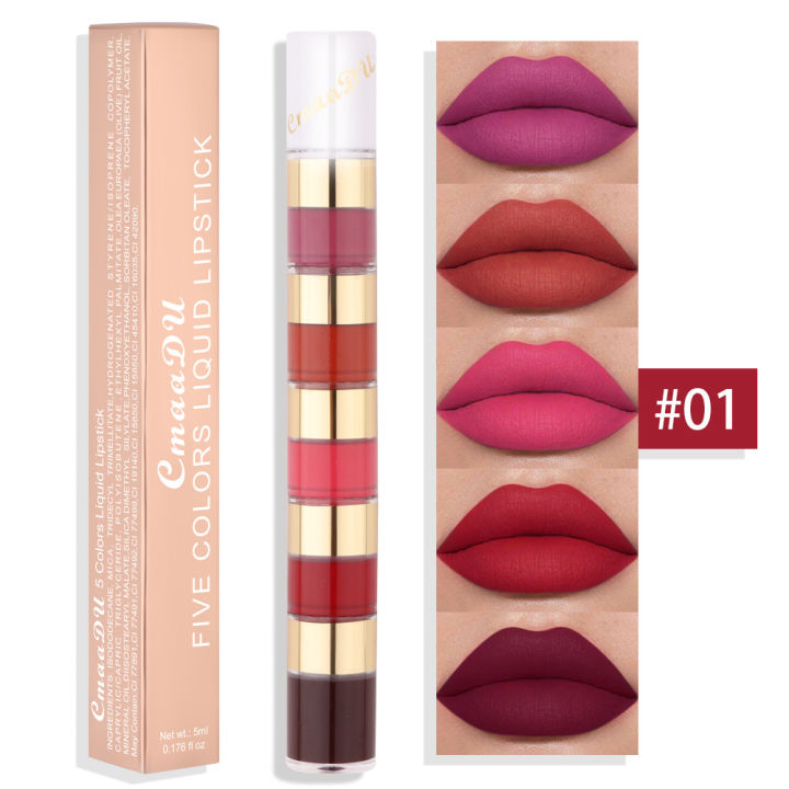 KankongAgu%205%20In%201%20Matte%20Lipstick%20Kit%20Combo%20Strip%20Velvet%20Red%20Lip%20Tint%20Non-stick%20Cup%20Lip%20Gloss%20Lip%20Oil%20Makeup%20Lips%20Cosmetic%20Set%20-%20Image%203