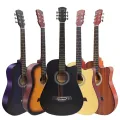 38'' Acoustic Box Guitar with Bag Pick 2 year Warranty Standard Size Hand Made Steel Strings Beginner level Box Guitar Truss rod Adjustable Fret board Black, Natural Wood, Blue  the olive tree guitar Kabat Davis Kandy Musica. 