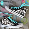 Spring Breathable Boys Naruto Cartoon High-Top Canvas Shoes Boy Shoes Students Luminous Fashion Board Shoes Men's Shoes Handsome. 
