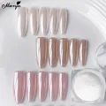 Monja White Pearl Powder Nail Glitter Plating Powder Nails Glitter Rubbing Chrome Pigment Bright Shiny Effect DIY Nail Art Tools. 