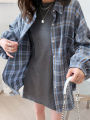 JMPRS Fashion Plaid Women Shirt Fashion Korean Oversize Tops Harajuku Daily All-match Long Sleeve Chic Yellow Shirts New. 