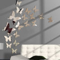 12Pcs/Set 3D Butterfly Mirror Wall Sticker Decal Removable DIY Art Party Wedding Decoration Kids Room Home Decor Crystal Sticker. 