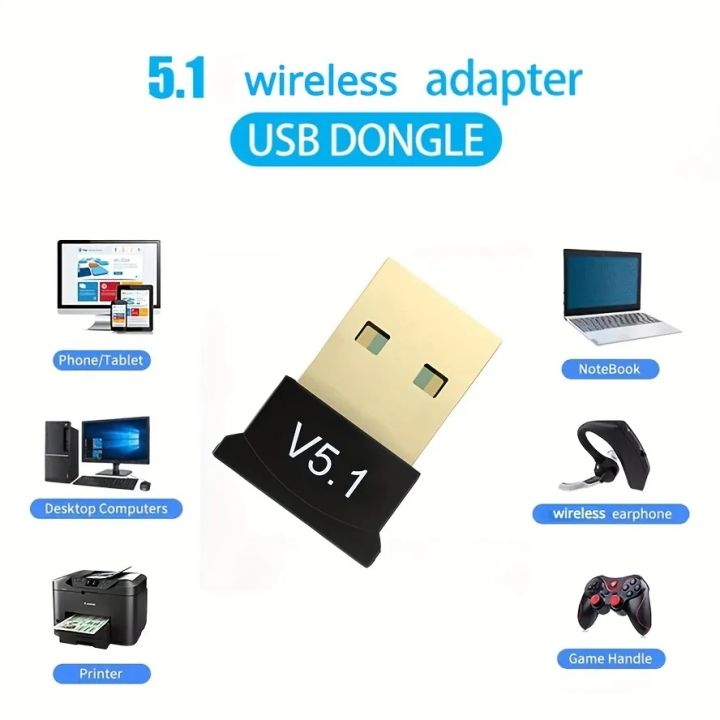 USB Bluetooth 5.1 Bluetooth Adapter Receiver 5.1 Bluetooth Dongle 5.0 Adapter for PC Laptop 5.0 BT Transmitter | Daraz.lk