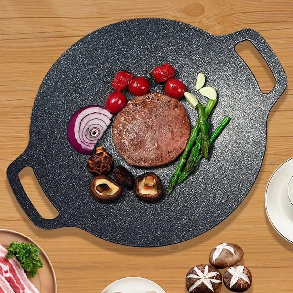 Pan Round Bbq Plate 28/30/32cm Grill Pan Korean Round Non-Stick