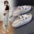 Women Sandals Fashion Slip on Flat Sandal Rubber Sole Waterproof Female Beach Sandals Nonslip House Slippers Platform for Ladies Girls , White, 38. 