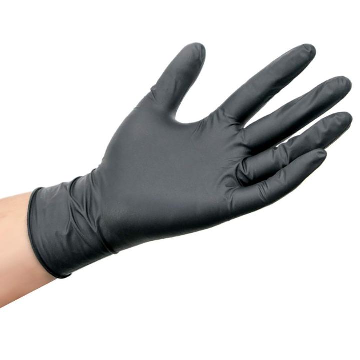 Powder Free Nitrile Black Color Gloves 100pcs Extra Large