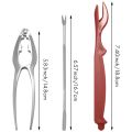 Seafood Tools Set 2 Crab Clip 2 Plastic Pick 4 Stainless Steel Forks 8Pcs. 