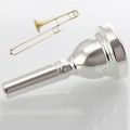 Trombone Euphonium Silver Plated Mouthpiece - 6 1/2AL 12C Baritone Euphonium Mouth Piece Replacement Musical Instruments Accessories (Silver 6 1/2AL) trombone mouth piece euphonium mouth piece. 