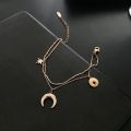 【ALLGOOD】 Fashio Women's Hand Bracelets  Double-layer Star Moon Bracelet Rose Gold Chain Fine Jewelry Stone  Half. 