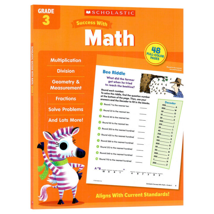 Scholastic Success with Math Grade 3 Full color Workbook
