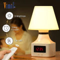 Vimite Table Lamp Rechargeable Table Light Night Lights Bedside Lamp with Clock 10 Level Brightness and USB Charging for Studying Working Reading Bedroom Office Use. 