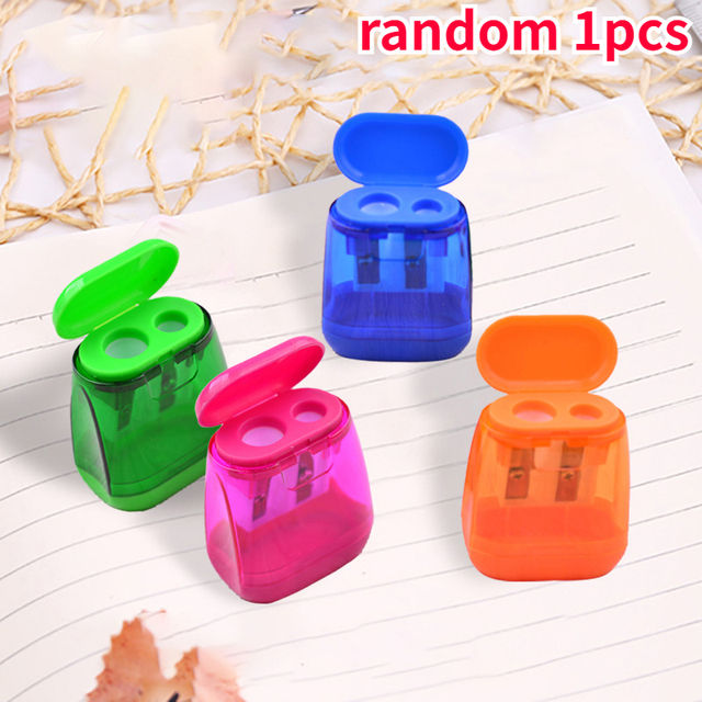 【The Quiet Page】Children's Dual Hole Pencil Sharpener Handheld For Kid Exquisite Pencil Sharpener For School Office
