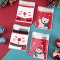 100PCS/Pack Christmas Senile Tree Snowflake Crisp Fruit Self-sealing Sticky Bag Cookies Nougat Cookies Party Gift Packaging. 