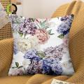 Quorrae Cushion Case Aesthetic Soft Texture Floral Pattern Cushion Cover / No-pilling Pillow Case Fine Stitching Polyester Machine Washable Floral Pattern Cushion Case Home Decor  ﻿. 