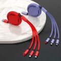 3 In 1 Retractable Data Cord Micro Type C USB Charger Cable Universal Mobile Phone Fast Charger Wire. 