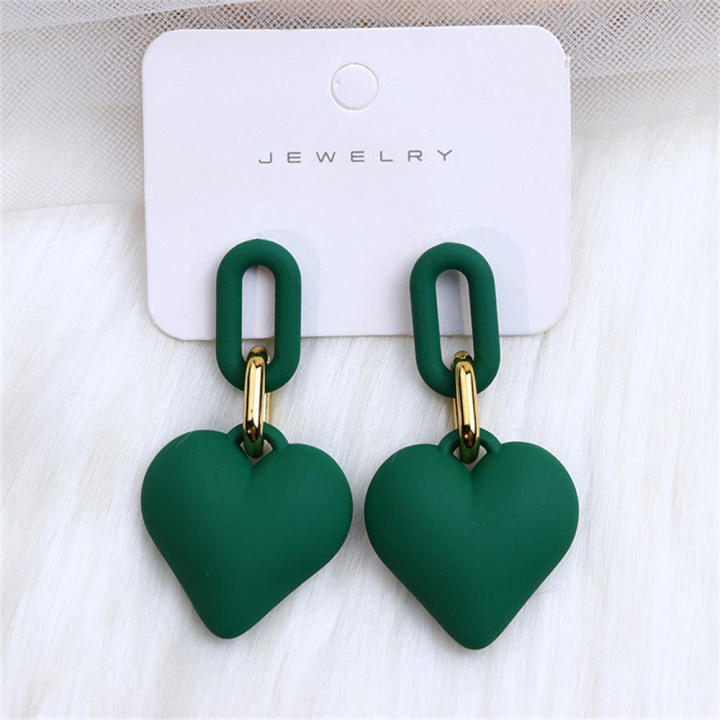 Lightweight Retro dangle earrings Eye-catching  Dainty Hypoallergenic Acrylic heart earrings Vintage  sweet earrings for Daily wear  Party accessories  Gift for her  Casual outfit  Wedding jewelry