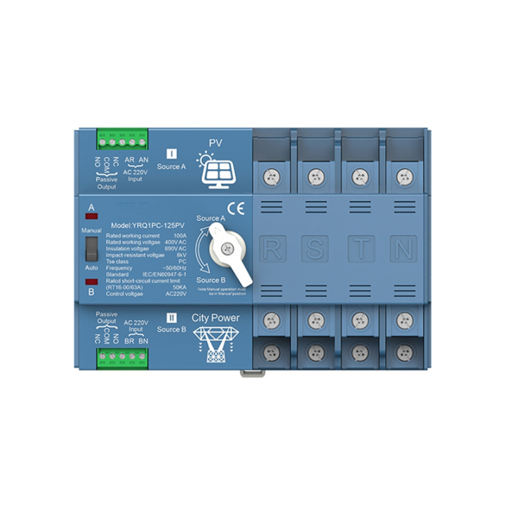ATS Dual Automatic Transfer Switch for Generator or PV Energy to City ...