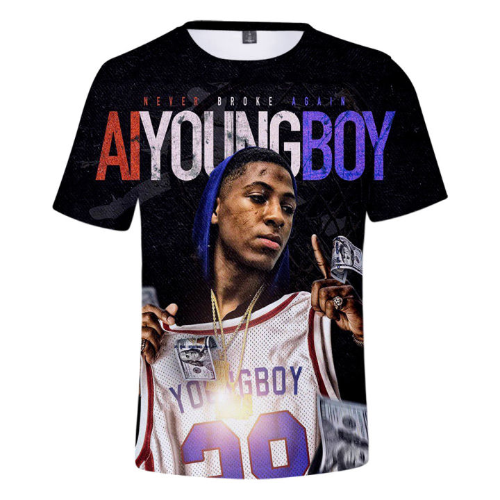 YoungBoy Never Broke Again T Shirts Men/Women 3D Print Rapper Singer Character Patterns Personality Short Sleeve Funny Tshirt