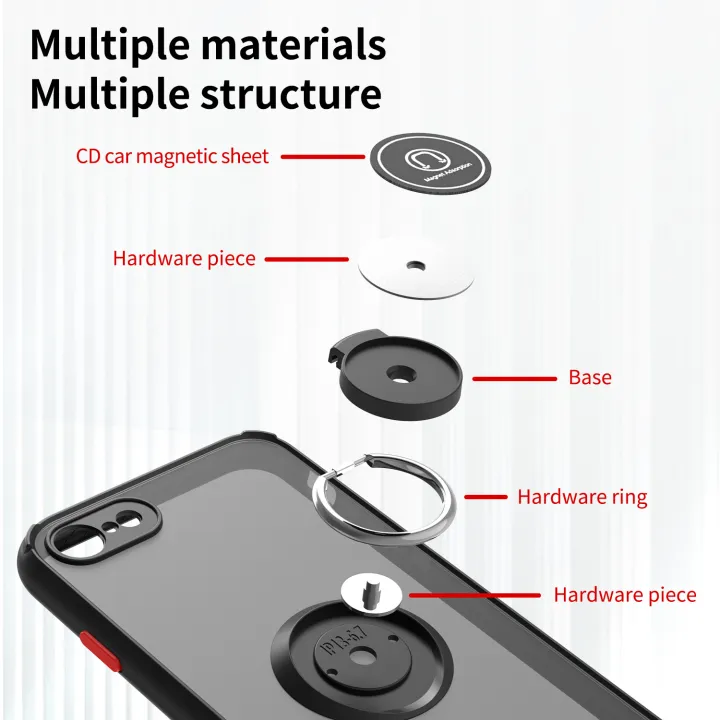 Lenuo%20Anti-fall%20Fashion%20Protective%20Phone%20Case%20For%20iPhone%20SE%20/%207%20/%208%20Casing%20Multifunction%20Car%20Magnetic%20Shockproof%20With%20Ring%20Stand%20Back%20Cover%20-%20Image%204