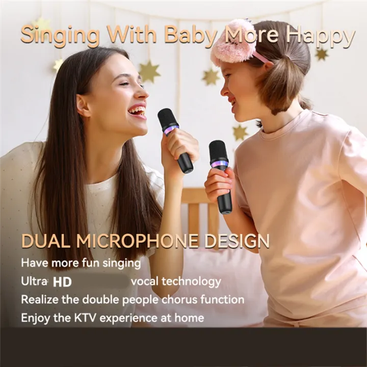 RGB Colorful Light Wireless Microphone Karaoke Companion Dynamic ...