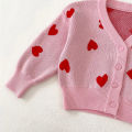 Autumn Winter girl infant knited love long sleeve sweater baby cute knit cardigan tops newborn cotton coat kid knitwear. 