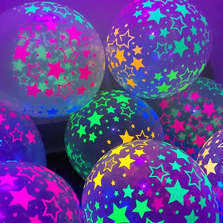 party decorations items 10 Clear Latex Balloon Neon UV Blacklight ...