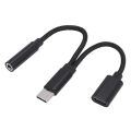 2 in 1 Type C Headphone Adapter USB C Splitter Jack AUX Audio Charging Converter for Huawei Samsung Xiaomi. 