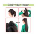 Claw Clips Pony Tail Hairpieces For Women Straight Hair Ponytail Extension With Claw Clip Ponytail  Wigs For Girls  - Natural Black. 