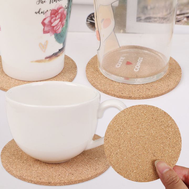 1/5Pcs Cork Coaster Non-slip Cup Mat Tea Coffee Mug Drinks Holder Table Pad Tableware Round Drink Coaster Kitchen Accessories