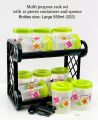 Kitchen Storage 550ml 12 pcs Bottle and Rack. 