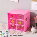 6/9 grid storage box rack Ins table top small drawer plastic storage cabinet Cute makeup box storage rack. 