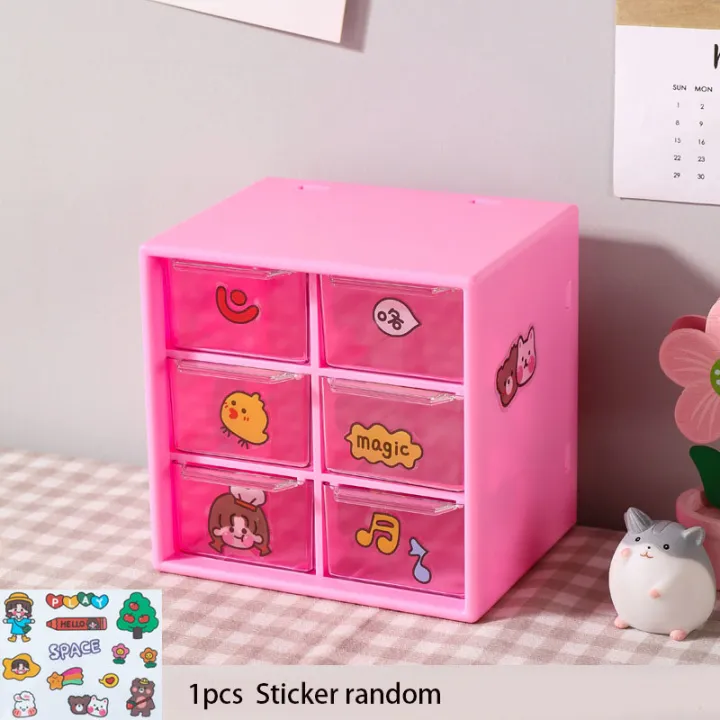 6/9%20grid%20storage%20box%20rack%20Ins%20table%20top%20small%20drawer%20plastic%20storage%20cabinet%20Cute%20makeup%20box%20storage%20rack%20-%20Image%202