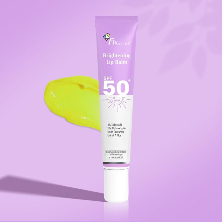 Fixderma%20Brightening%20Lip%20Balm%20With%20SPF%2050%20PA+++%20for%20Pigmented%20&%20Dry%20Lips%20%7C%204%25%20Kojic%20Acid,%202%25%20Alpha%20Arbutin%20%7C%20Moisturizes,%20Hydrates%20&%20Brightens%20Pigmented%20Lips%20%7C%20For%20Men%20&%20Women%20-%2015ml(FROM%20INDIA)%20-%20Image%202