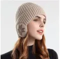 Fashion Winter Warm Woolen Hat with Fleece Ear Flaps, One Size. 