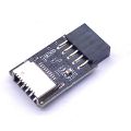 2X Motherboard USB2.0 9Pin to TYPE-C A-KEY Front Connector Converter USB3.2 TYPE-E Interface Header Extender Card. 