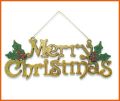 Christmas Hanging Board Merry Christmas Signs, Decorative Glittery Hanging Signs，Gold Merry Christmas Tree Wreath Decorations Accessories Hanging Ornaments (Gold, 14cm). 