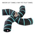 Indoor Cat Tunnel 4 Way Pet Play Tunnel Collapsible Tunnel Tube. 
