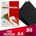Black A4 sheet bundle 100 pieces 80 GSM Normal Quality colour A4 sheets pack / color A4 bundle. 