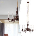 European Modern Classic Farmhouse Ceiling Light Fixture 6 Lights Hanging Chandelier for 1:87. 