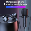 3.5mm in-Ear Lavalier Microphone with Earphone Mini Clip Mic for Karaoke Live Broadcast Online Class Gaming Black Green. 