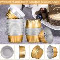 Dessert Cups With Lids Gold Aluminum Foil Baking Cups Holders Cupcake Bake Utility Ramekin Clear Pudding Cups. 