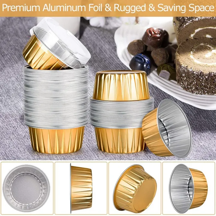 Dessert%20Cups%20With%20Lids%20Gold%20Aluminum%20Foil%20Baking%20Cups%20Holders%20Cupcake%20Bake%20Utility%20Ramekin%20Clear%20Pudding%20Cups%20-%20Image%205