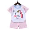 Yfashion Kids T-shirt Set Cartoon Printing Short Sleeve Cotton Tops Shorts Suit For 1-4 Years Old Boys Cotton Girls. 