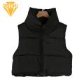 Women Waistcoat Thickened Padded Winter Vest Coat for Women Stand Collar Neck Protection Sleeveless Solid Color Down Waistcoat Jacket with Zipper Closure Drawstring Warm Cotton Cardigan for Cold. 