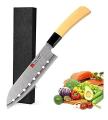 Guns Ceramic Knife Santoku Blade Japanese Knife with Holes Long 7 Inches Sharp & Durable for Cutting Meat Chicken Cheese Vegetable Fruits EZ627. 