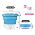 Blue Portable Travel Washing Machine, Mini Folding Washing Machine Combo with Small Collapsible Drain Basket UK Plug. 
