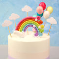 Rainbow Cake Topper Flag Baby Shower Birthday Wedding Party Baking Decoration. 