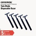 Goodmax gent's twin blade disposable razor, 5 in 1 pack. 